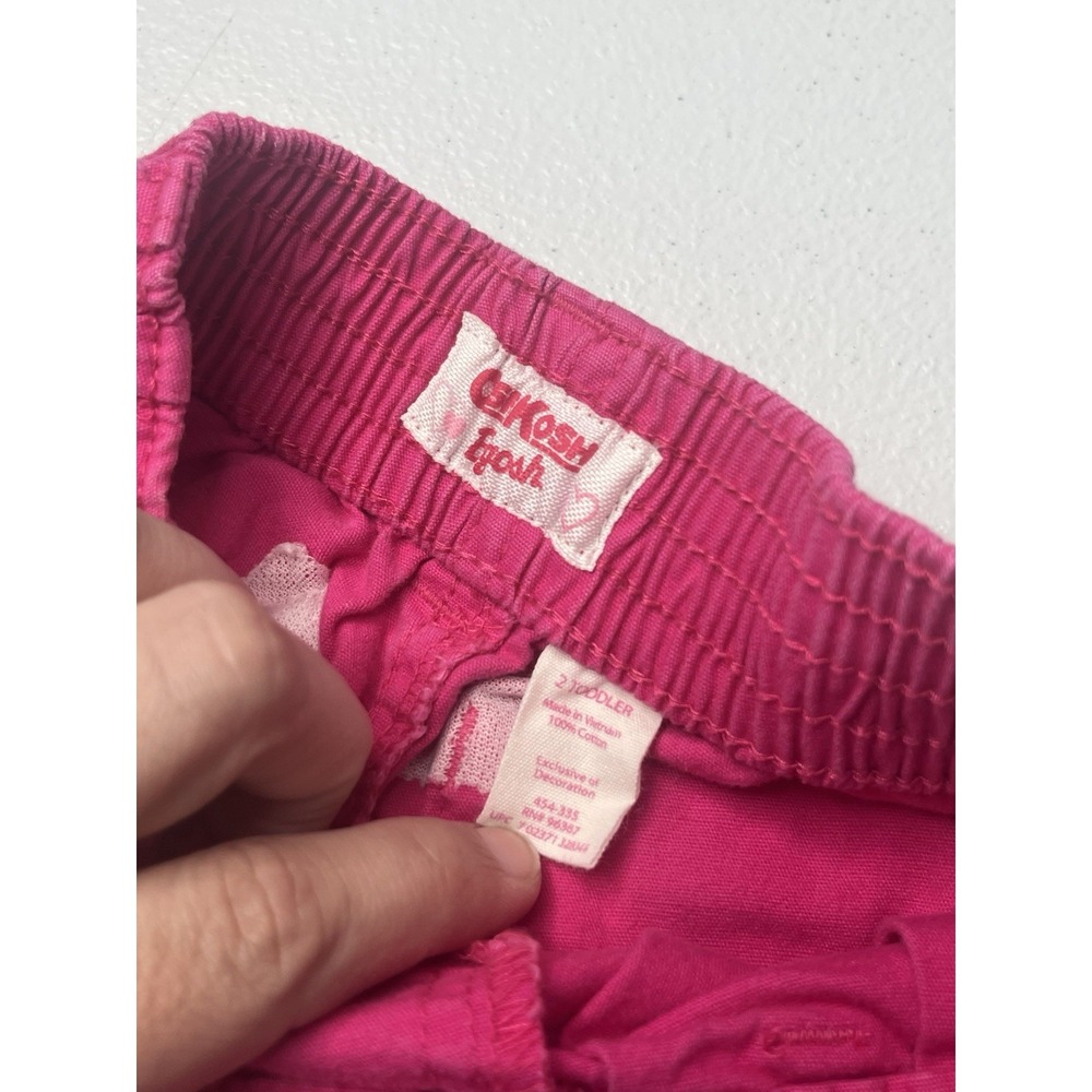 Vtg Oshkosh B'Gosh Toddler Shorts Pink Denim Y2K Size 2T Rare - Picture 3 of 5